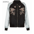 Veste noire à imprimé floral Bomber Femme